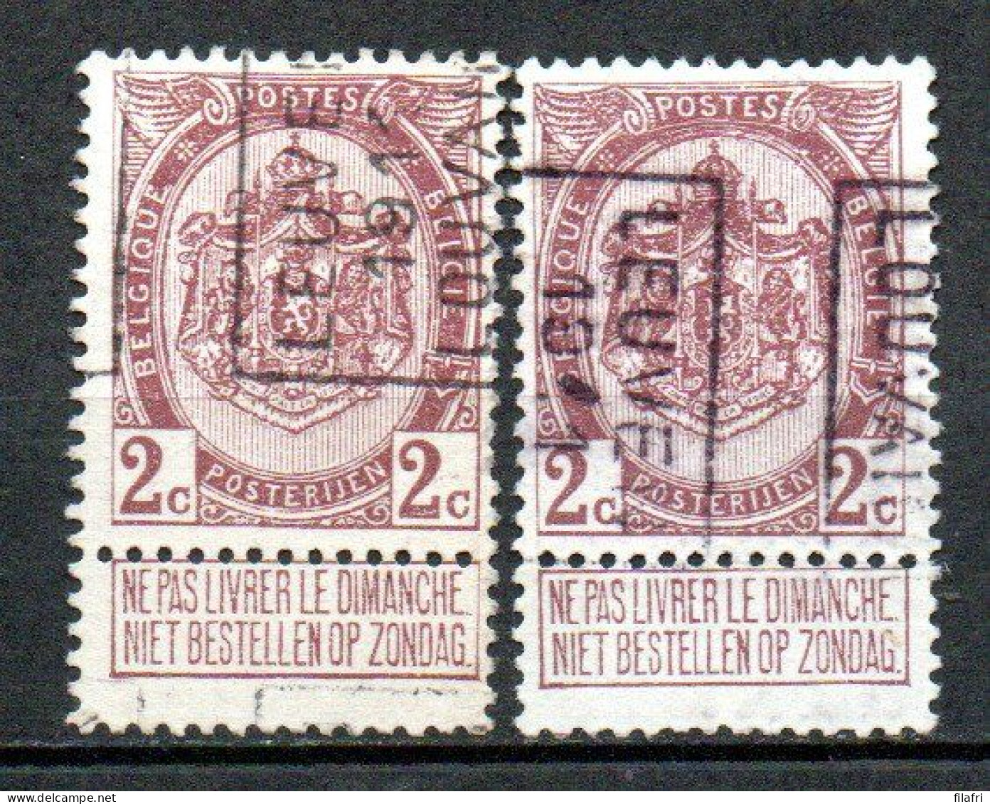 1719 Voorafstempeling Op Nr 82 - LEUVEN 1911 LOUVAIN - Positie A & B - Rollo De Sellos 1910-19