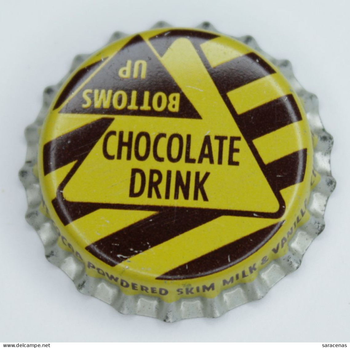 Unused United States Bottoms Up Chocolate Drink  1950 - 1959 Soda Bottle Cap - Soda