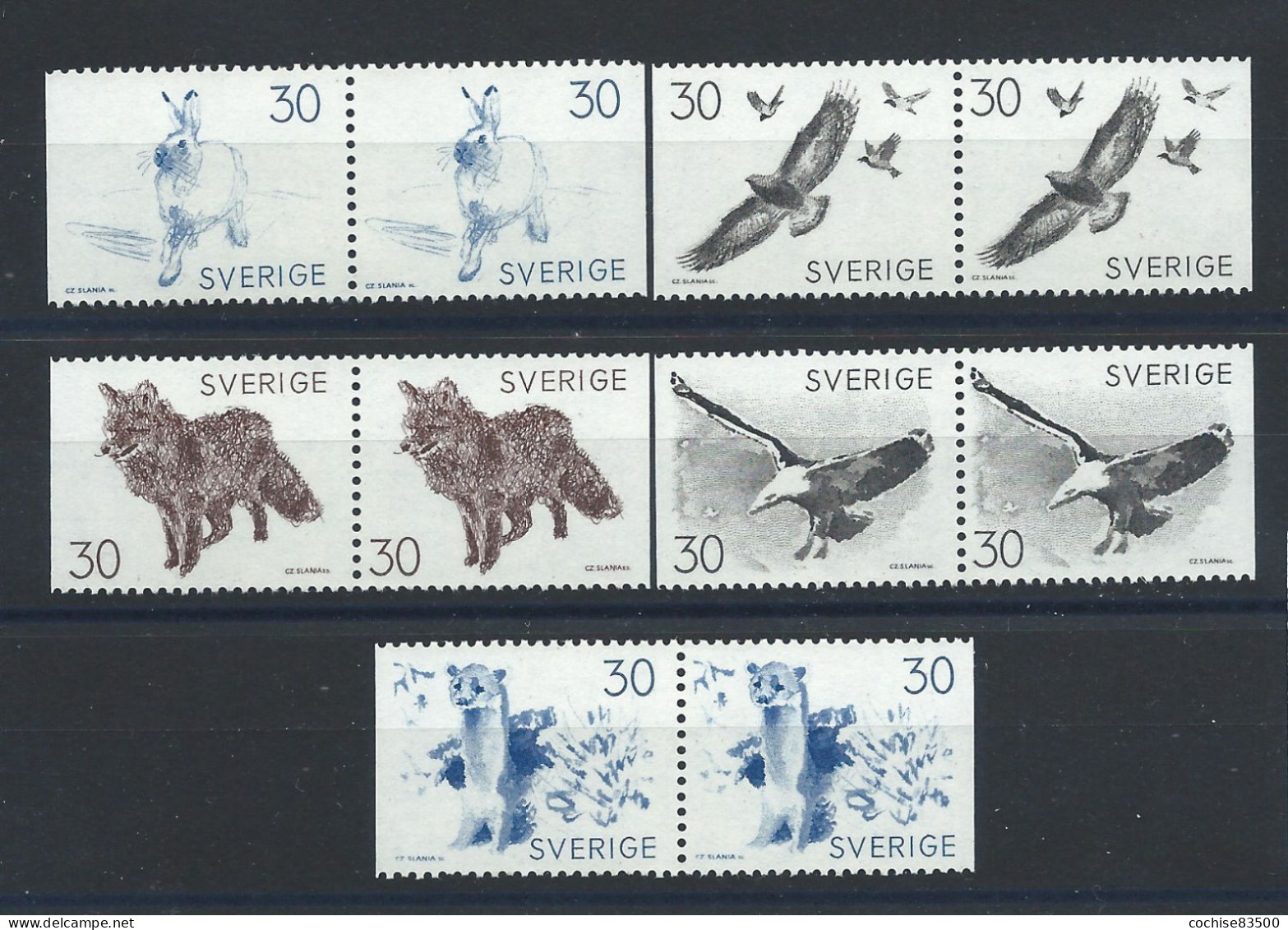 Suède N°604a/08a** (MNH) 1968 - Faune "Animaux Divers" - Nuevos