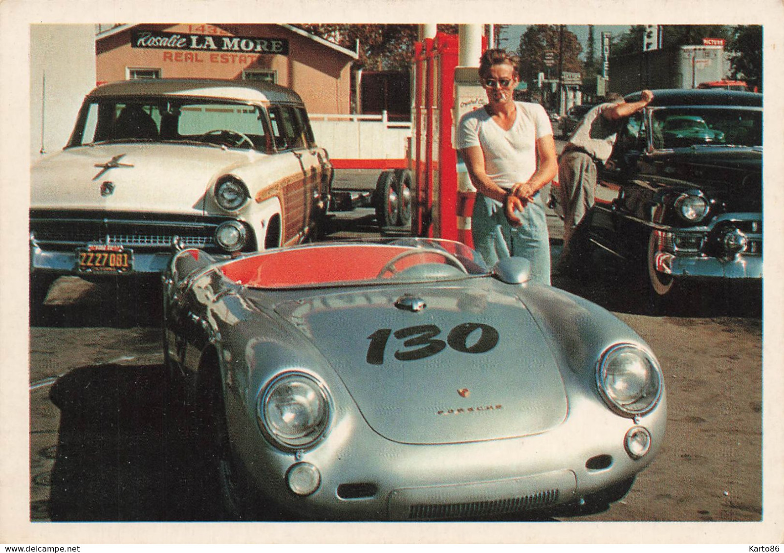 Automobiles * CP * Automobile PORSCHE Voiture De Course * Artiste Acteur Cinéma James DEAN 1986 - Turismo