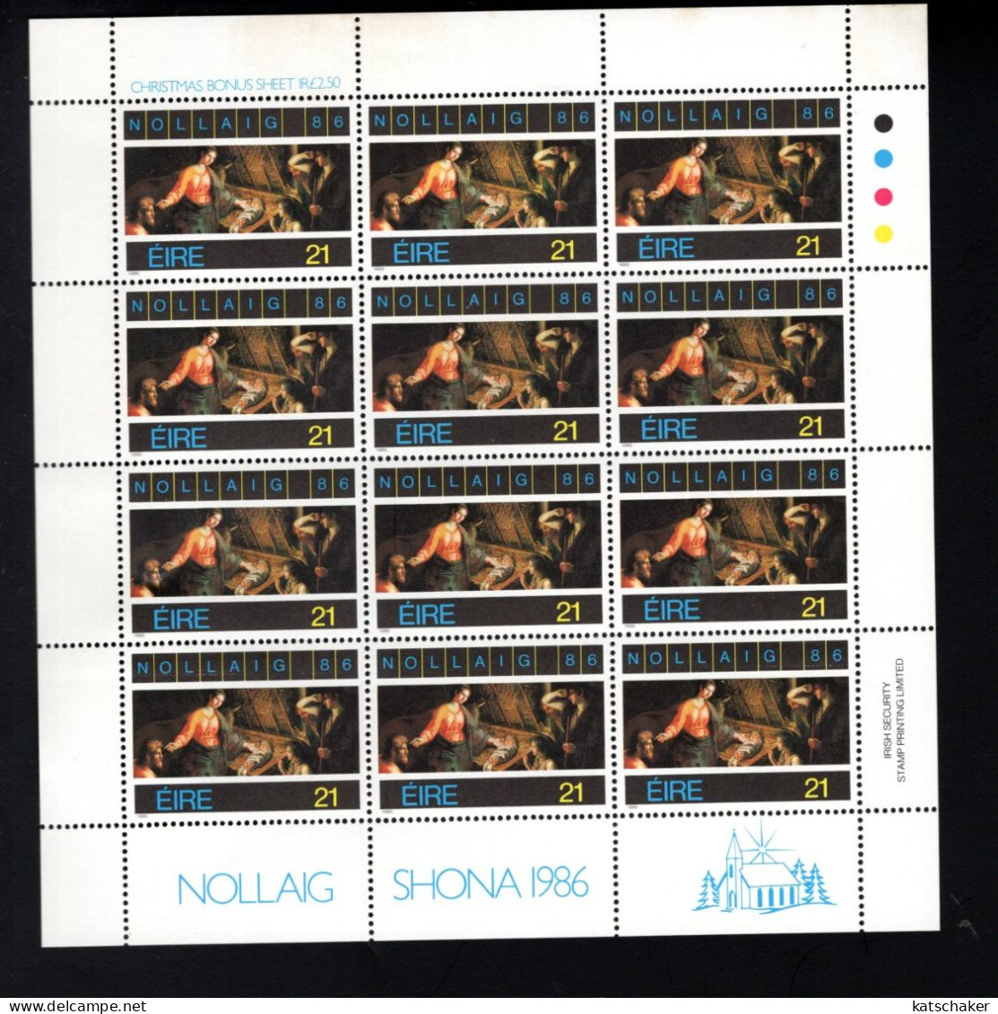 1999459424 1986  SCOTT 677 (XX) POSTFRIS  MINT NEVER HINGED - CHRISTMAS - ADORATION OF THE SHEPPERS DISCOUNT SHEET 12 - Nuevos