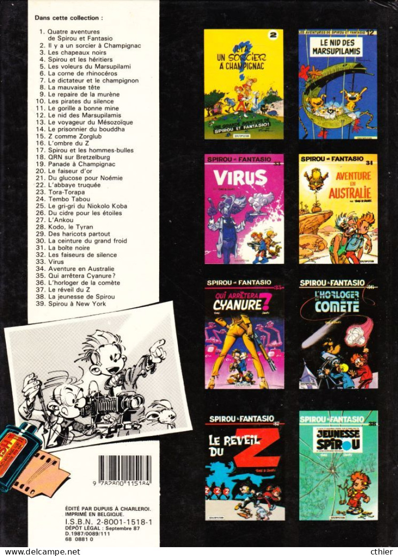 SPIROU ET FANTASIO - A NEW YORK - Edition Originale De 1987 N° 39 - Spirou Et Fantasio