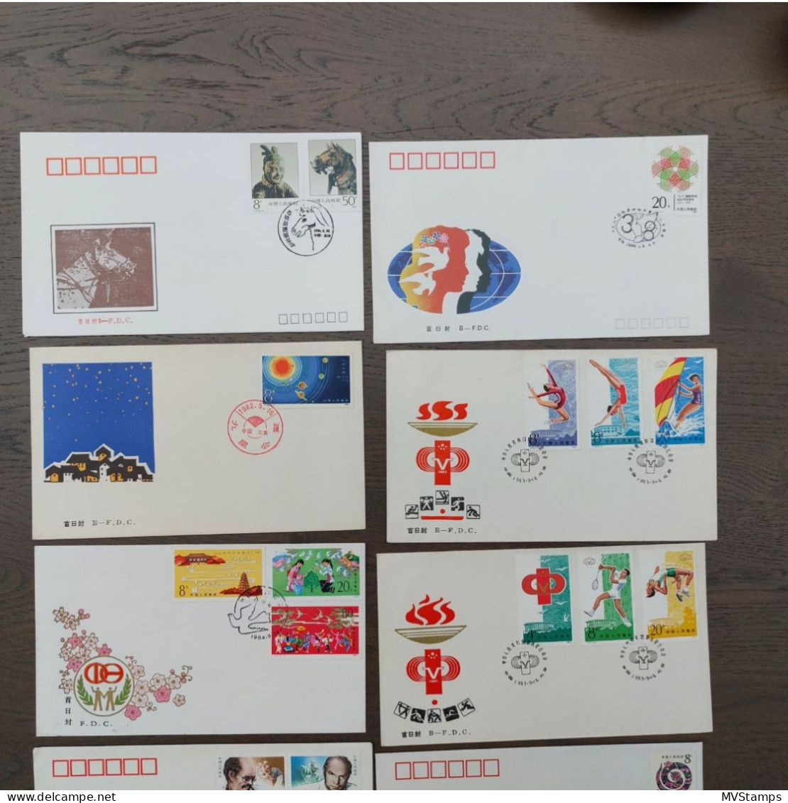 China 1982/90 Selection Of 9 FDC's Nice Used - Brieven En Documenten