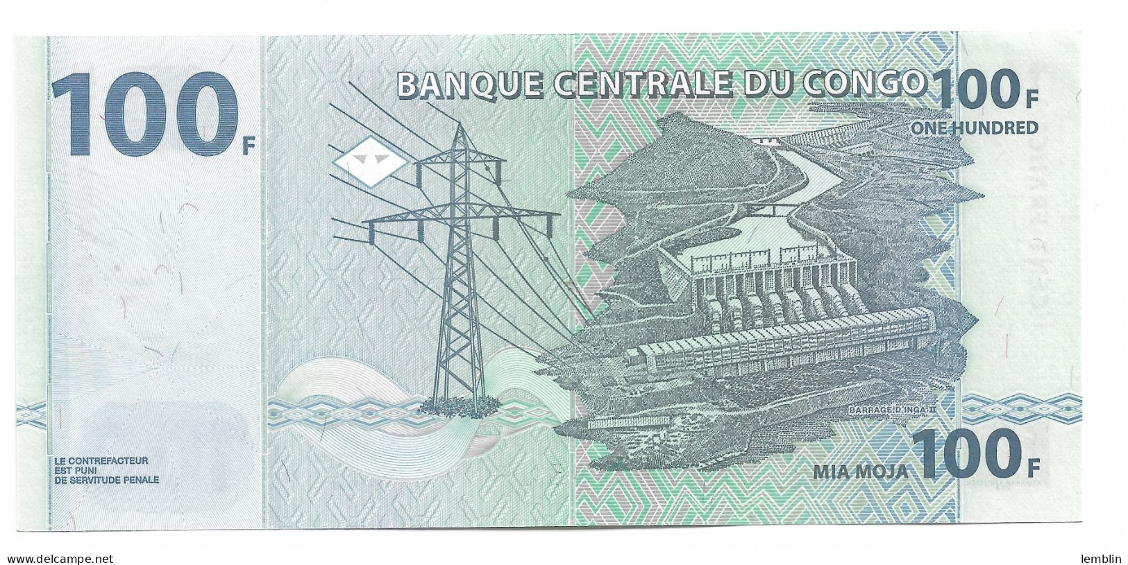 CONGO - 100 FRANCS 2007 - Repubblica Democratica Del Congo & Zaire