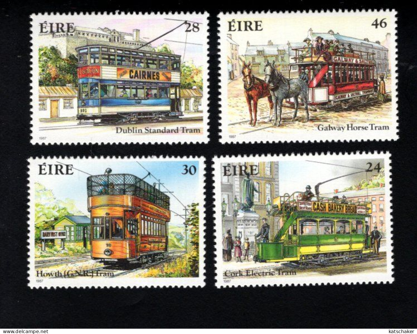 1999460813 1987  SCOTT 681 684 (XX) POSTFRIS  MINT NEVER HINGED - TROLLEYS - TRANSPORT - TRAMS - Nuevos