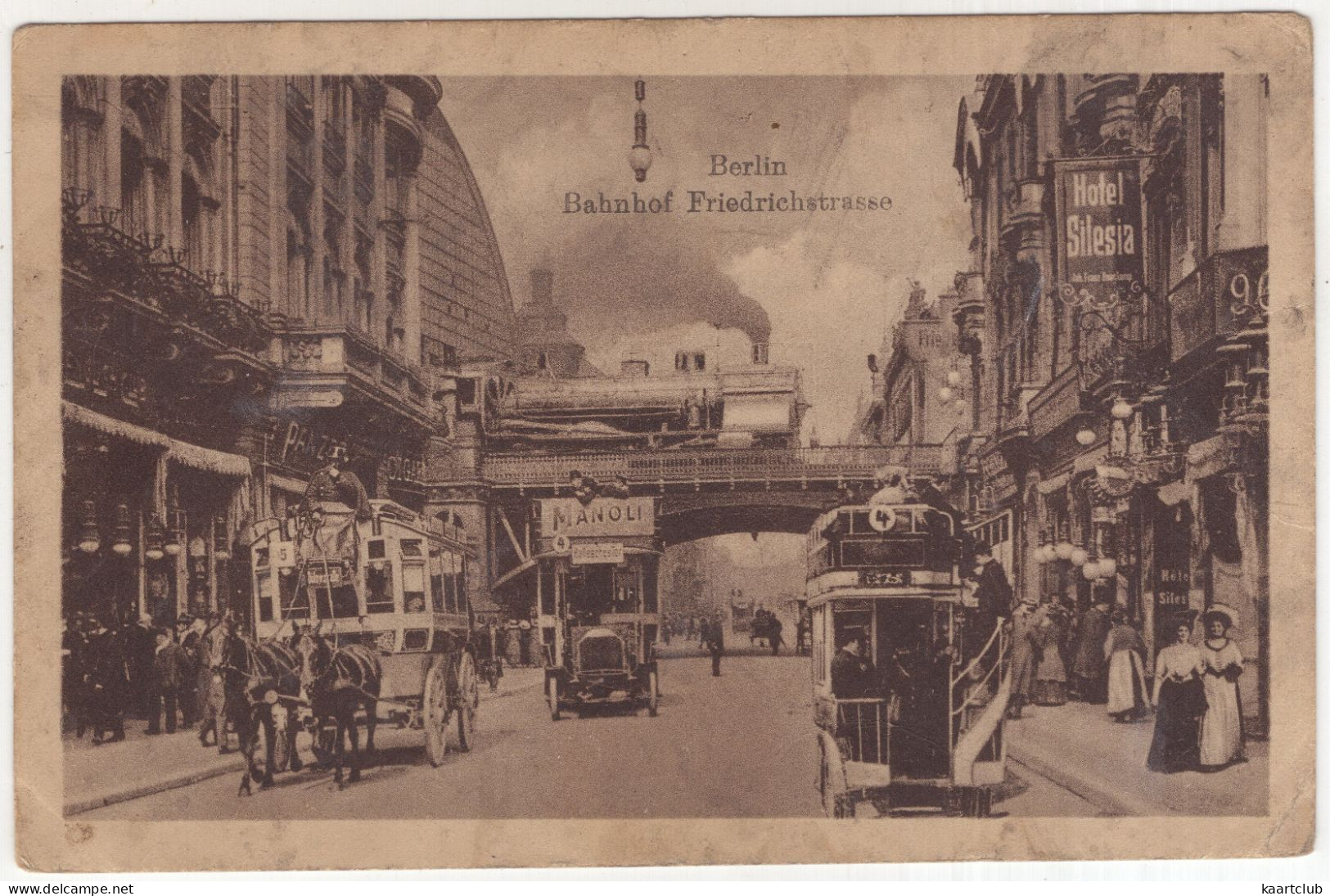 Berlin - Bahnhof Friedrichstrasse : OMNIBUS & PFERDEBAHN / Tramway Hippomobile / Paardentram - (Deutschland) - Turismo