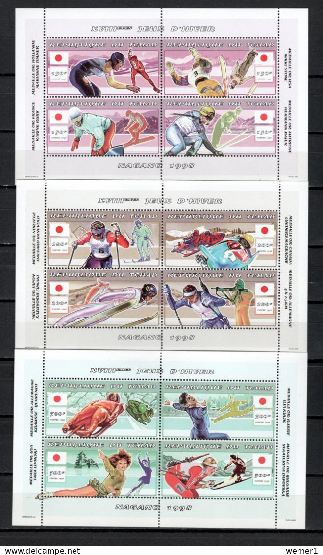 Chad - Tchad 1998 Olympic Games Nagano Set Of 5 Sheetlets MNH - Winter 1998: Nagano