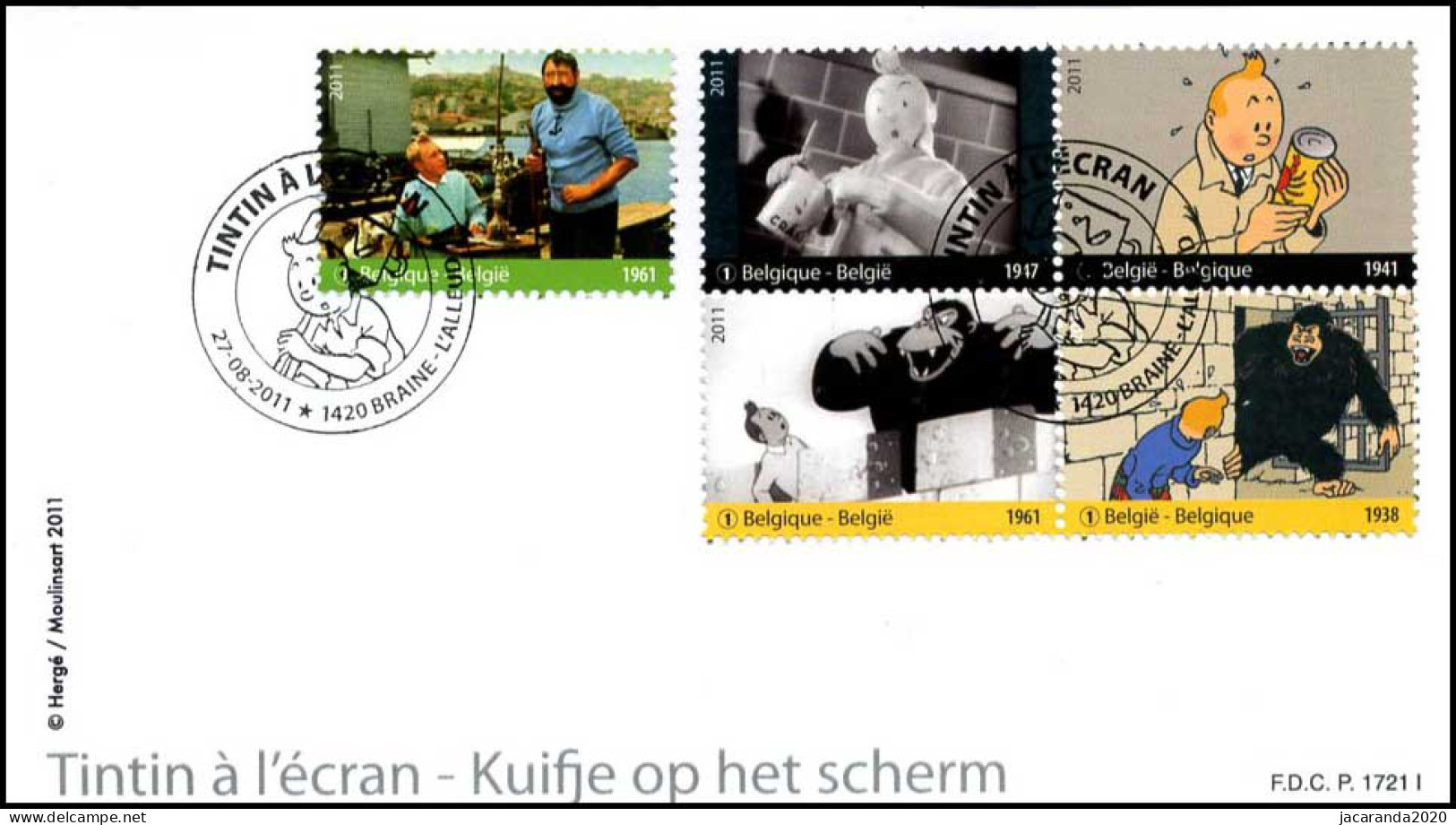 4165/74 - FDC - Kuifje Op Het Scherm P1721 - 2011-2014