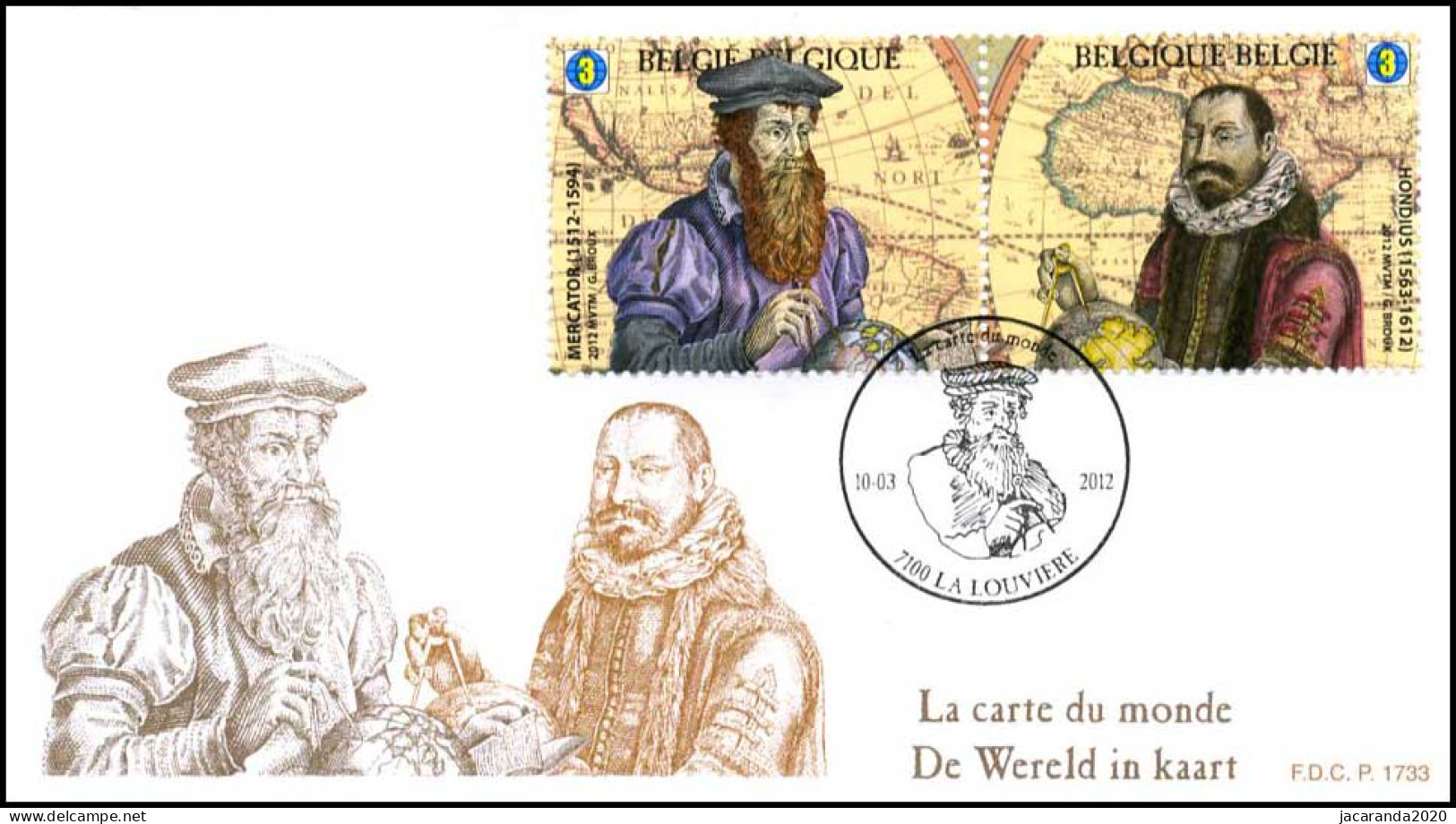 4224/25 - FDC - Cartografie - Mercator - Hondius P1733 - 2011-2014