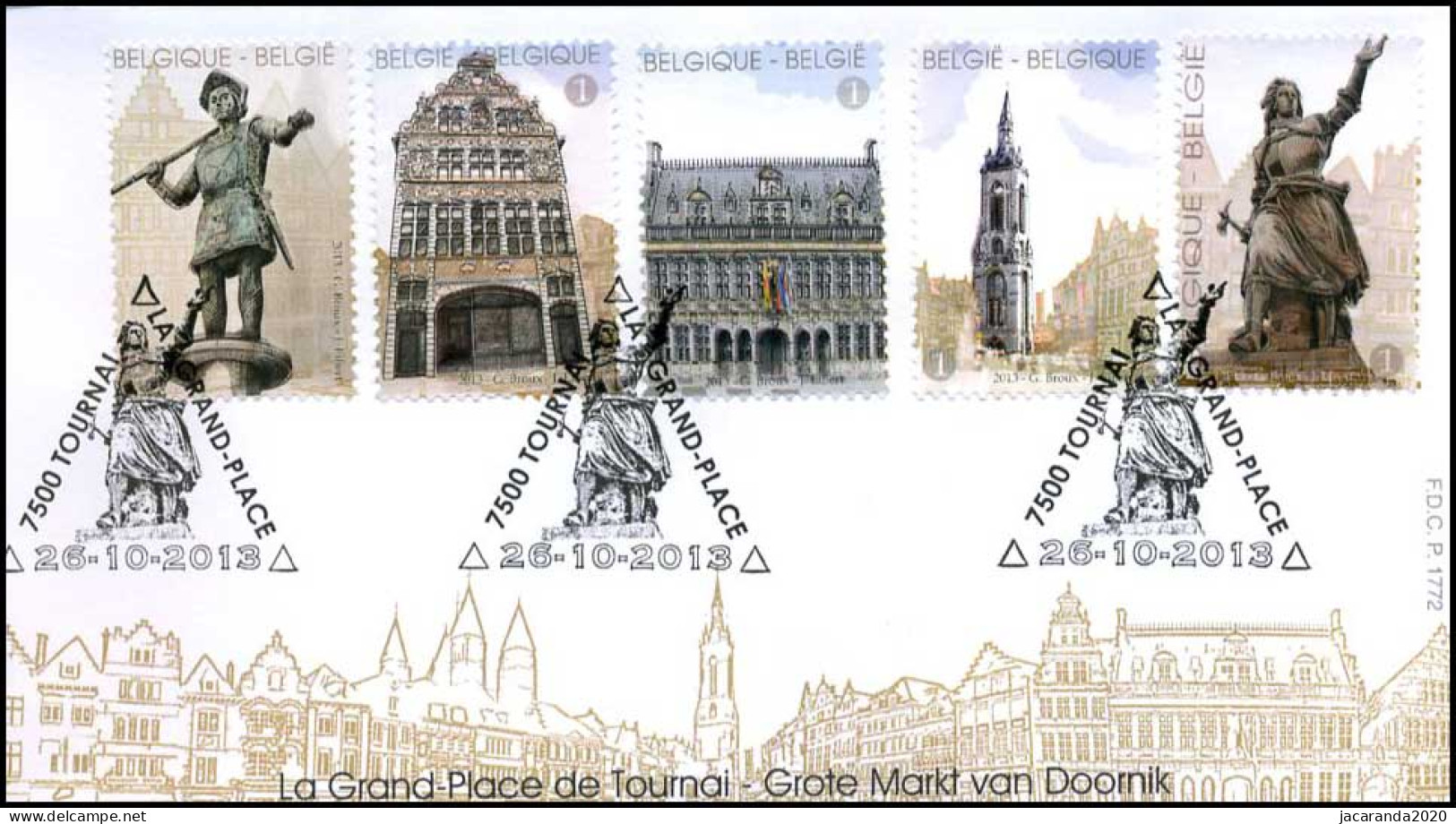 4372/76 - FDC - Doornik  - De Grote Markt P1772 - 2011-2014