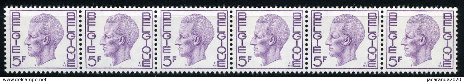 België R51 - K. Boudewijn - Elström - 5F - Strook Van 6 Zonder Nummer - Bande De 6 Sans Numéro - Coil Stamps
