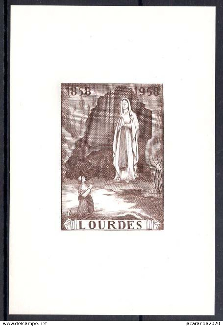 België E75-Cu - Eeuwfeest Der Verschijningen In Lourdes - Bruin - Sans Texte - Zonder Tekst - Erinnophilie - Reklamemarken [E]