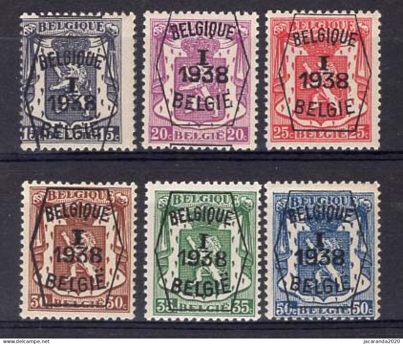 België PRE333/PRE338 ** - 1938 - Klein Staatswapen - Petit Sceau De L'état - Preo Reeks 1 - 6w. - MNH - Typo Precancels 1936-51 (Small Seal Of The State)