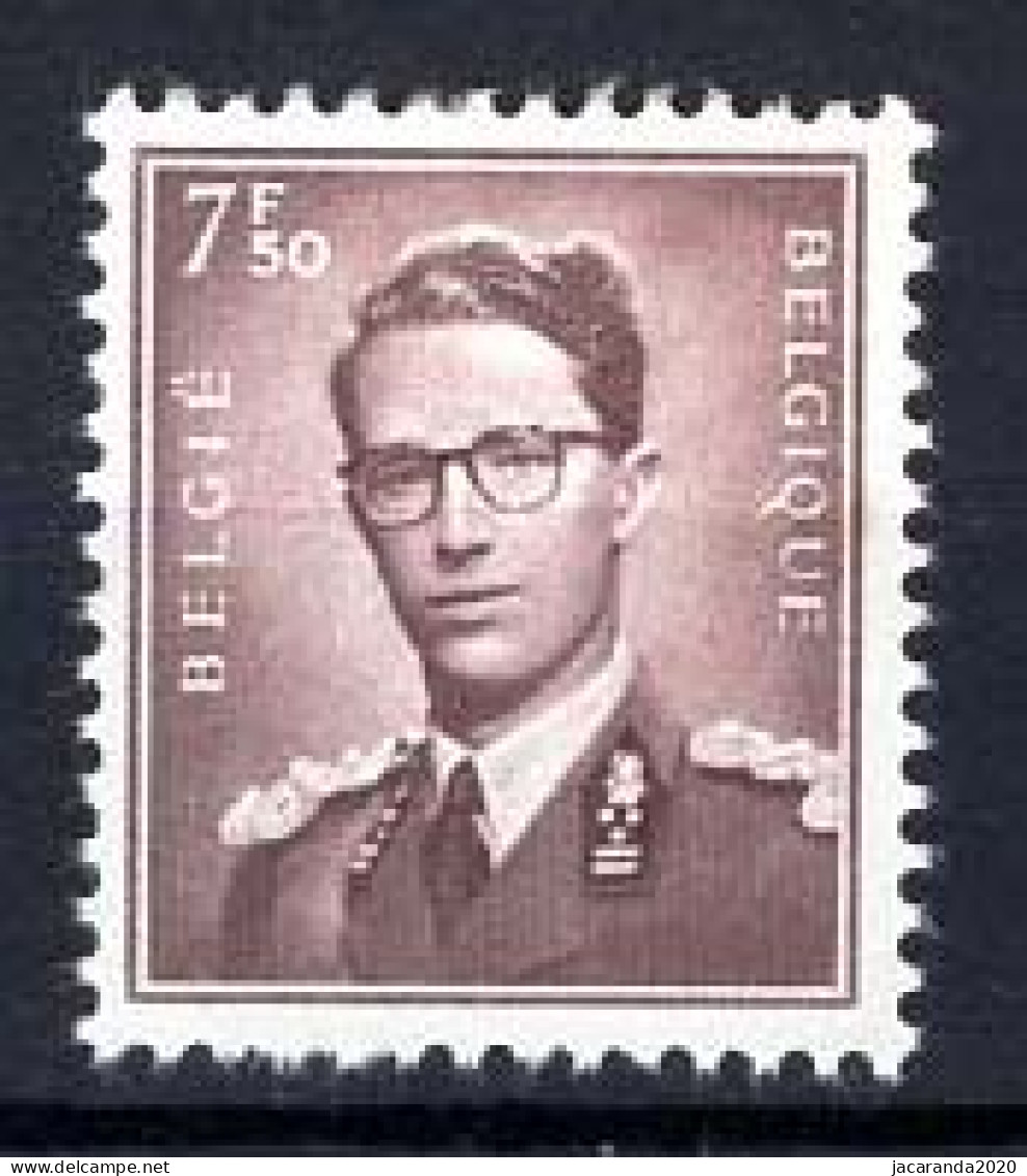 België 1070 * - Koning Boudewijn - 7,50F - Fijn Scharniertje - Fine Charnière - 1953-1972 Brillen