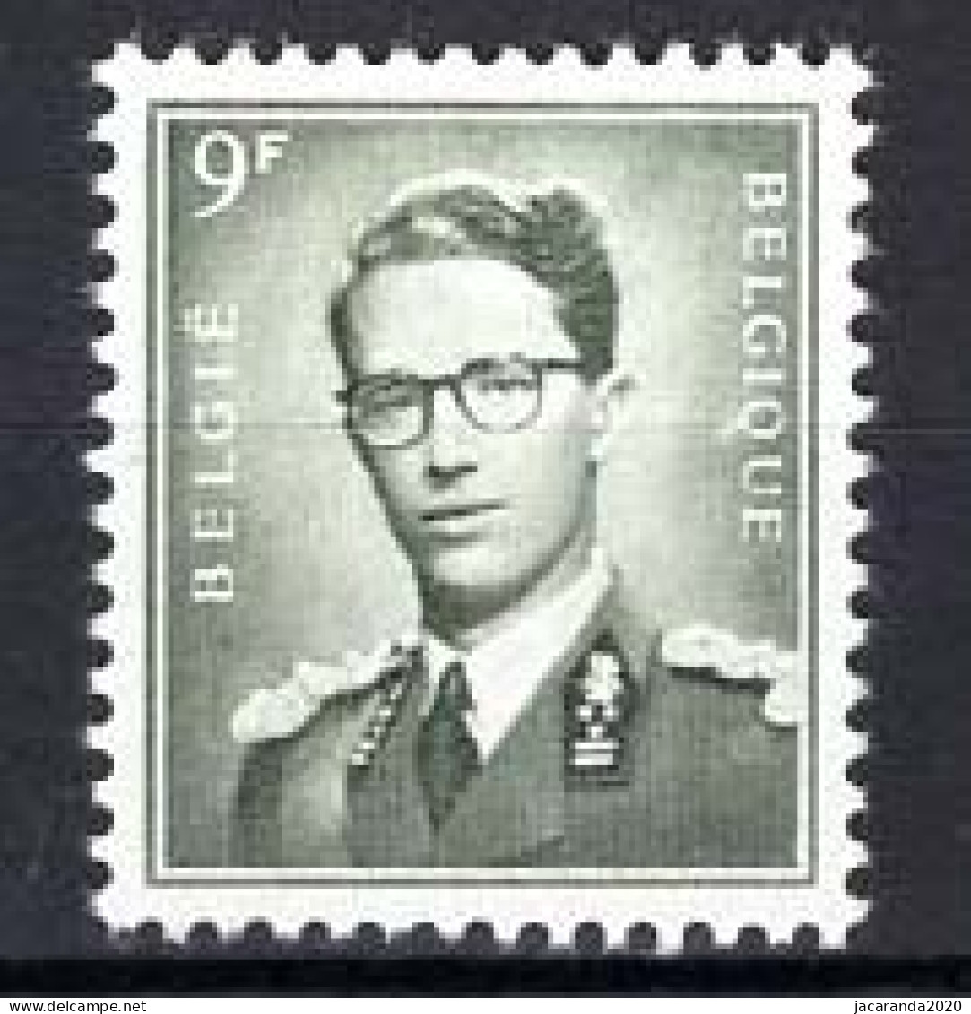 België 1073 * - Koning Boudewijn - 9F - Fijn Scharniertje - Fine Charnière - 1953-1972 Occhiali