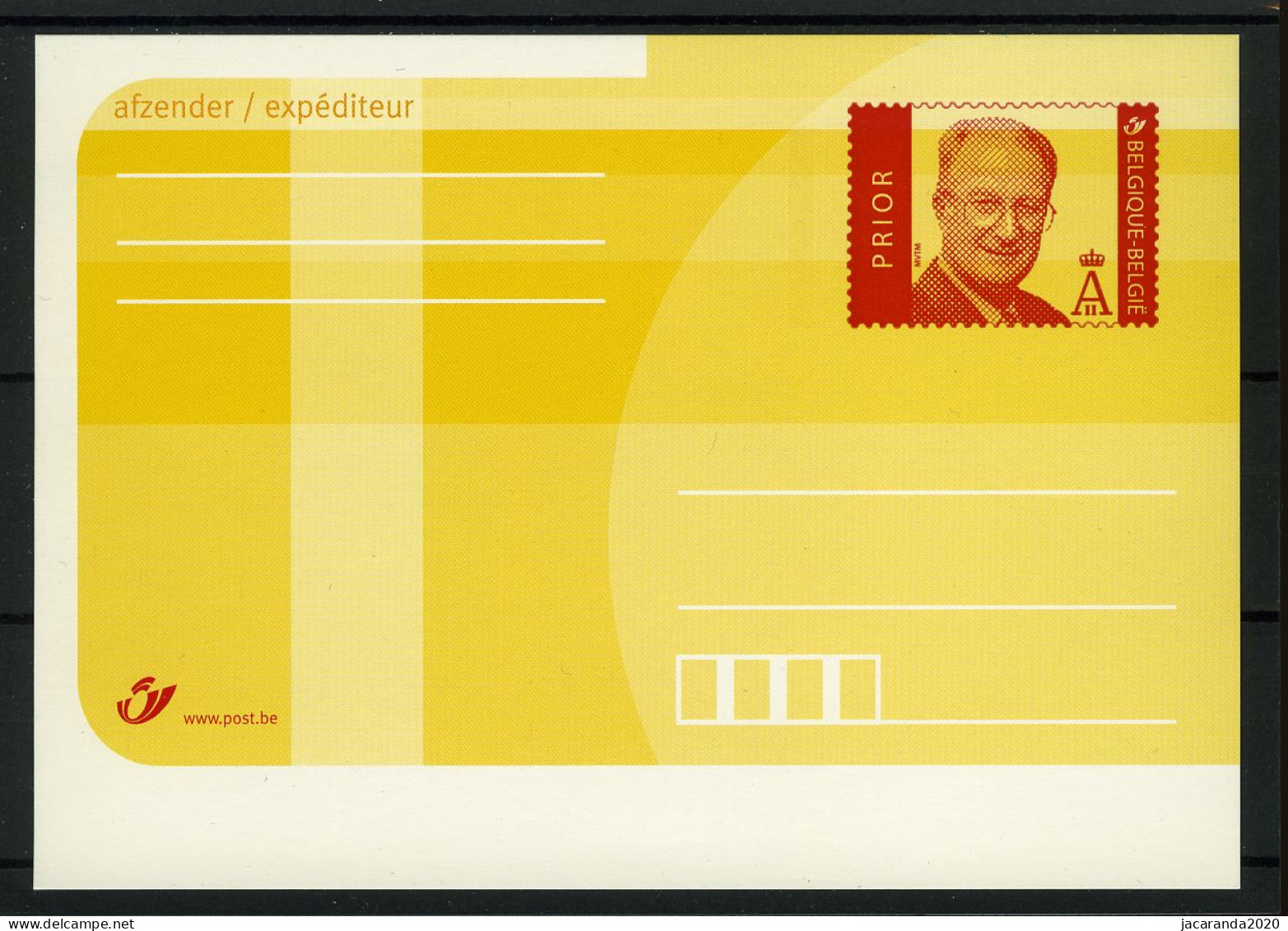 Gele Briefkaart - Koning Albert - Prior  - Altri & Non Classificati