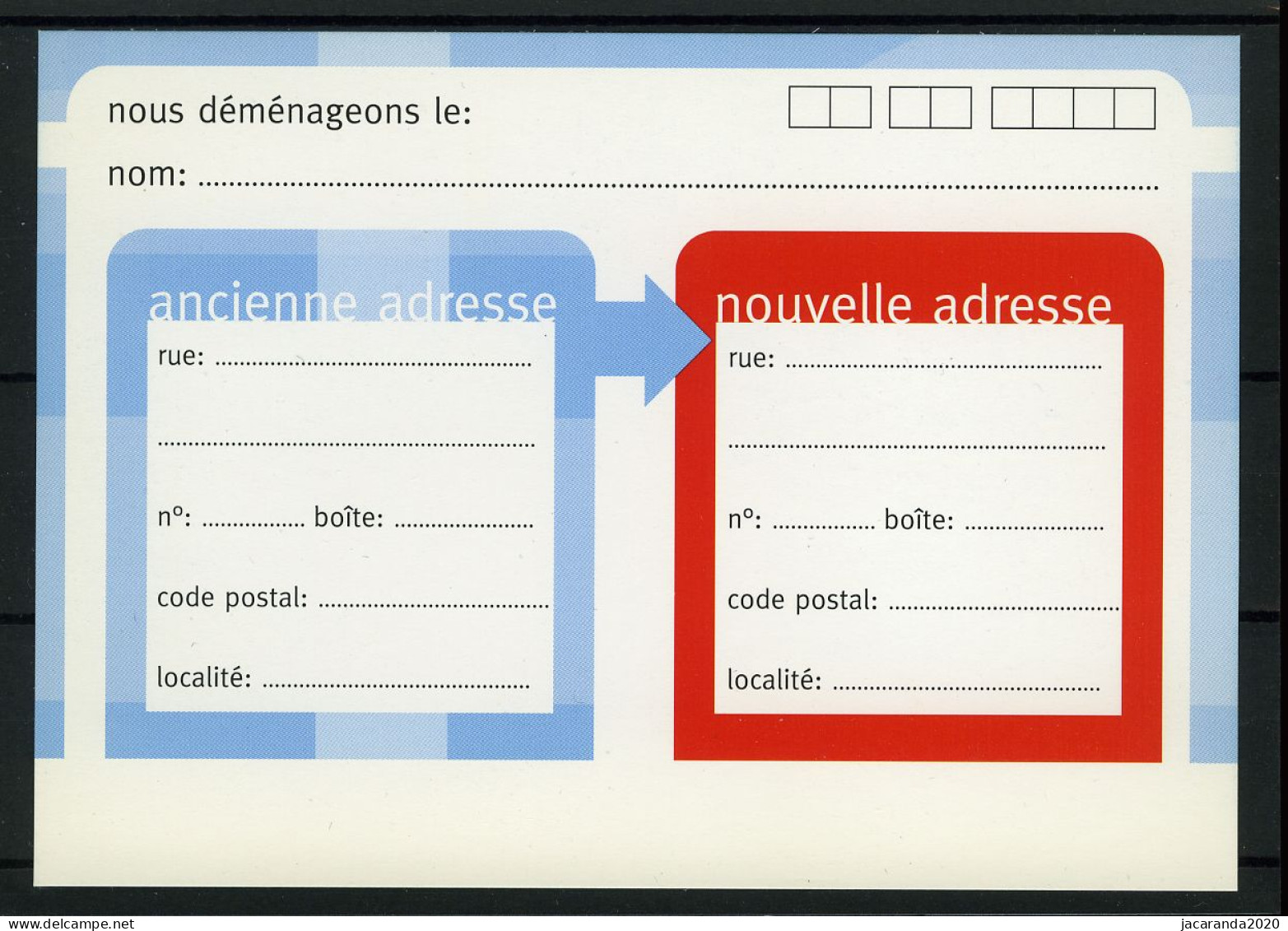 Adreswijziging - Koning Albert - Prior - NL + FR + D - Nieuw Type - Avis Changement Adresse