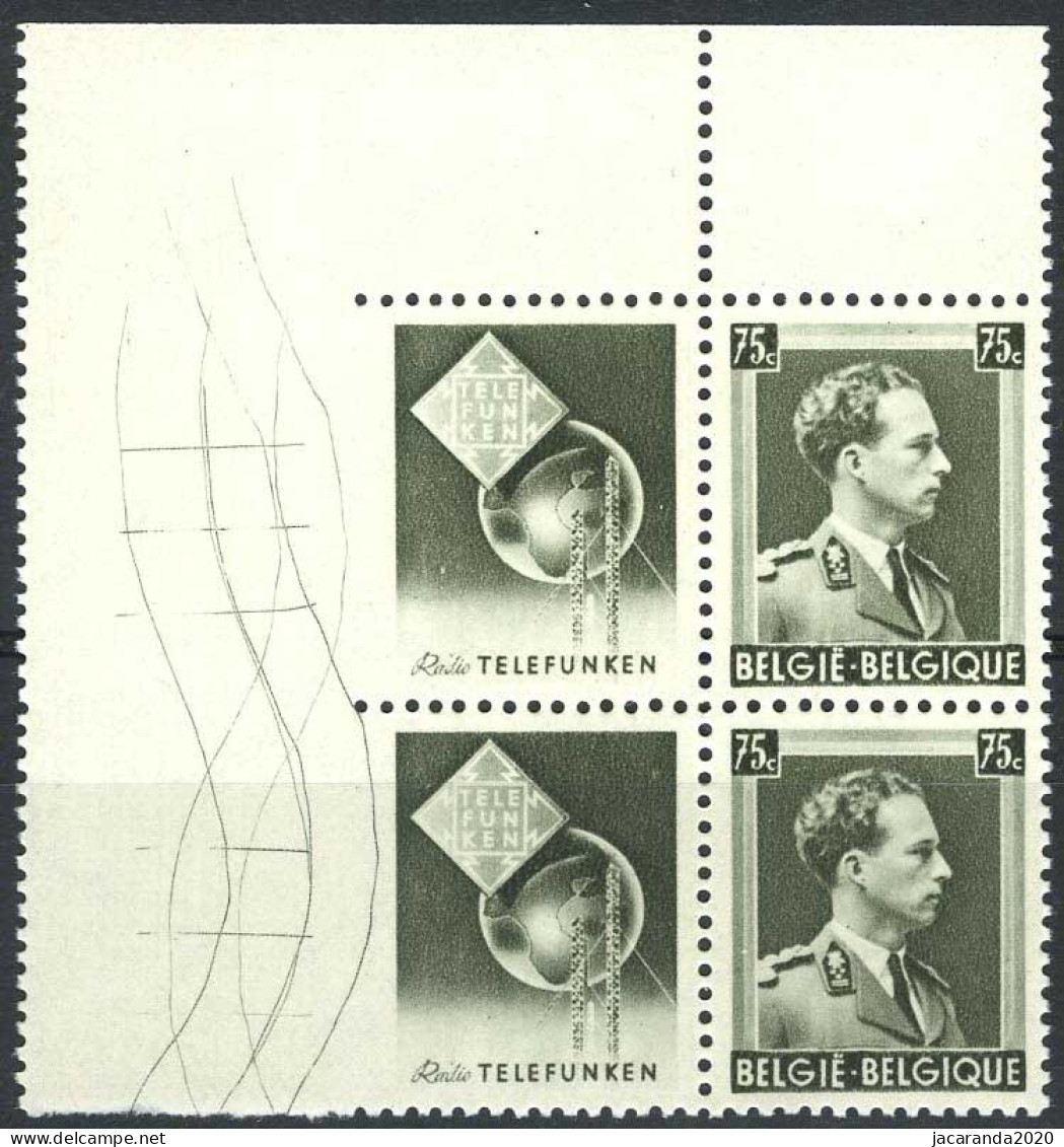 België PU113 ** - Gebogen Lijnen In Rand - Telefunken - Mint