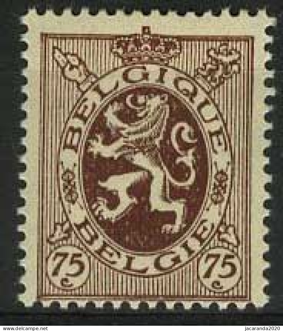 België 288A ** - Healdieke Leeuw - 75c Bruin - 1929-1937 Heraldischer Löwe