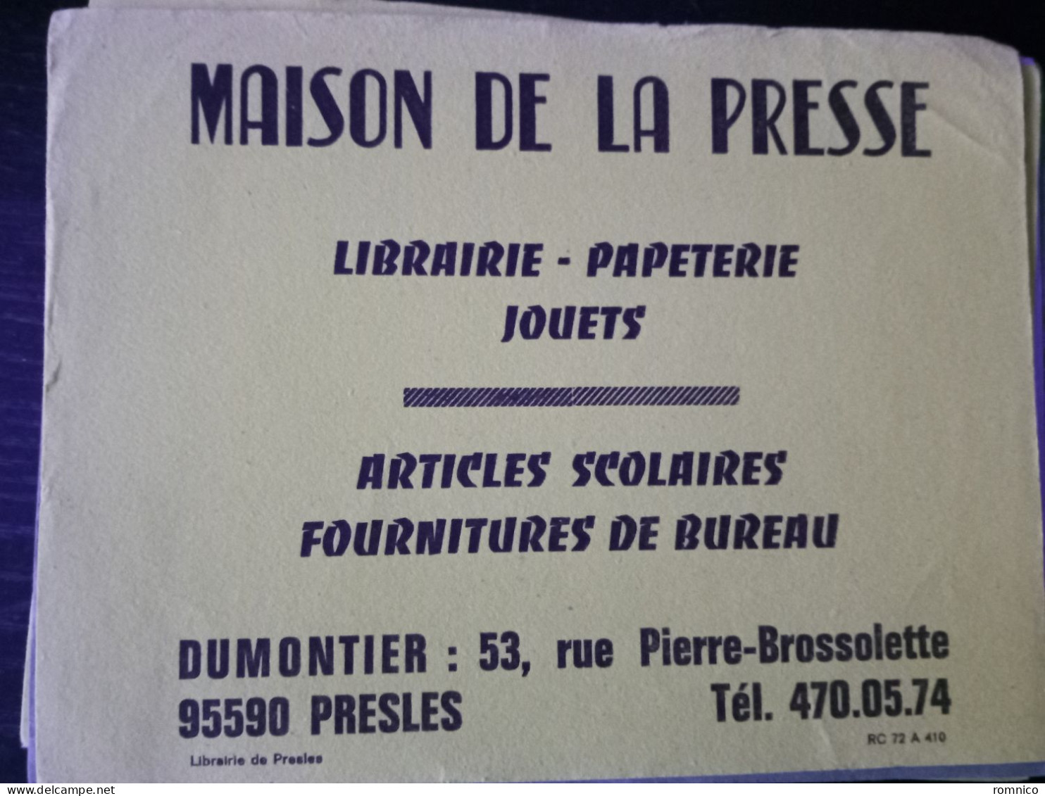 Buvard Maison De La Presse PRESLES 95 - Papelería