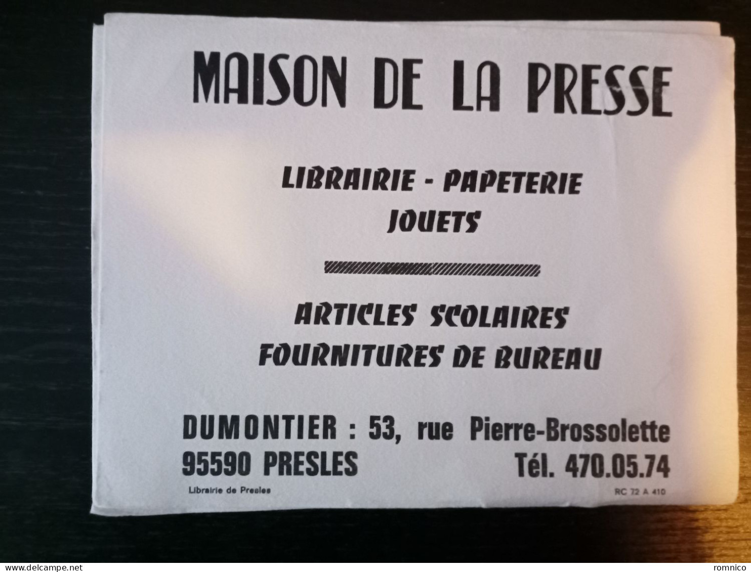 Buvard Maison De La Presse PRESLES 95 - Stationeries (flat Articles)