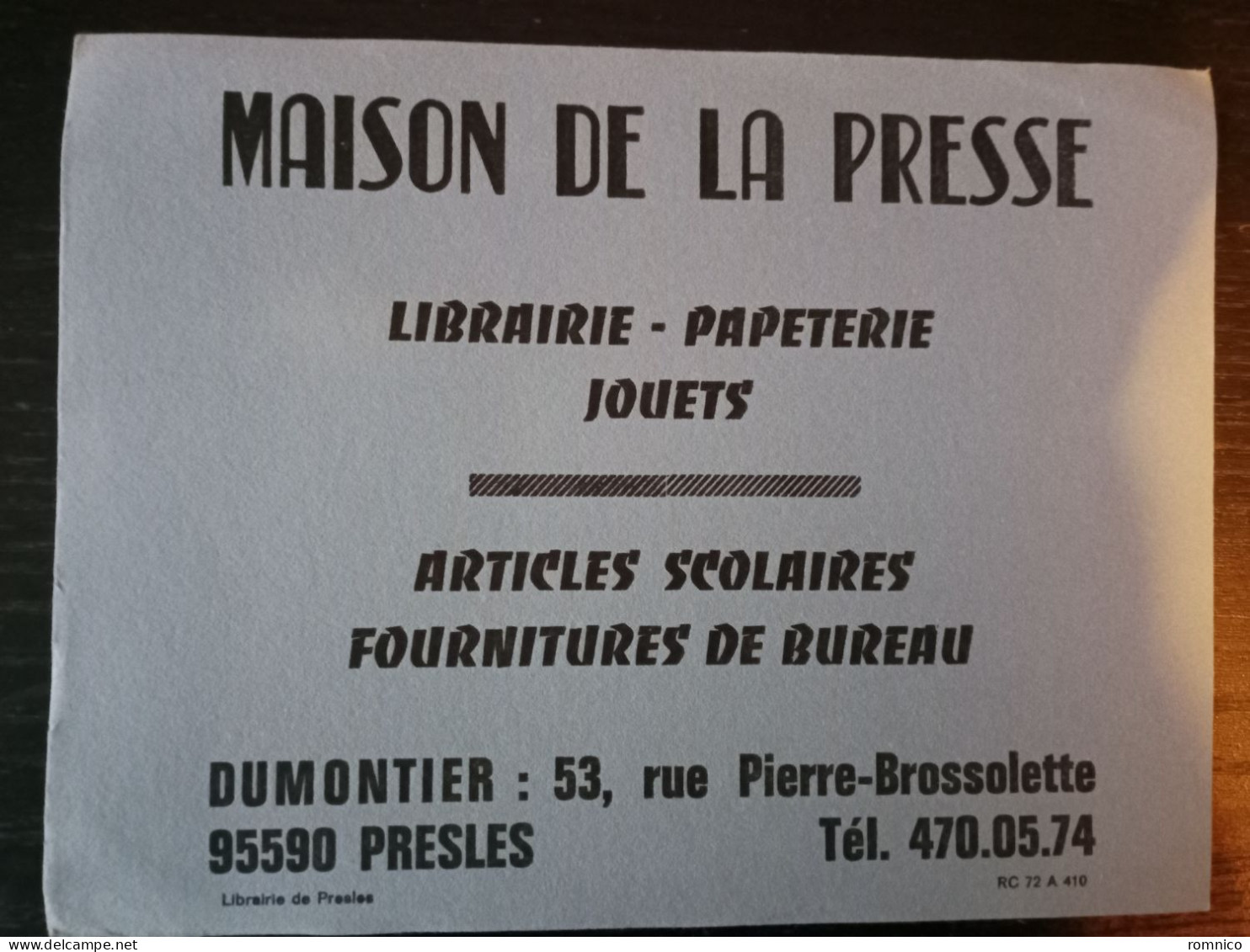 Buvard Maison De La Presse PRESLES 95 - Stationeries (flat Articles)