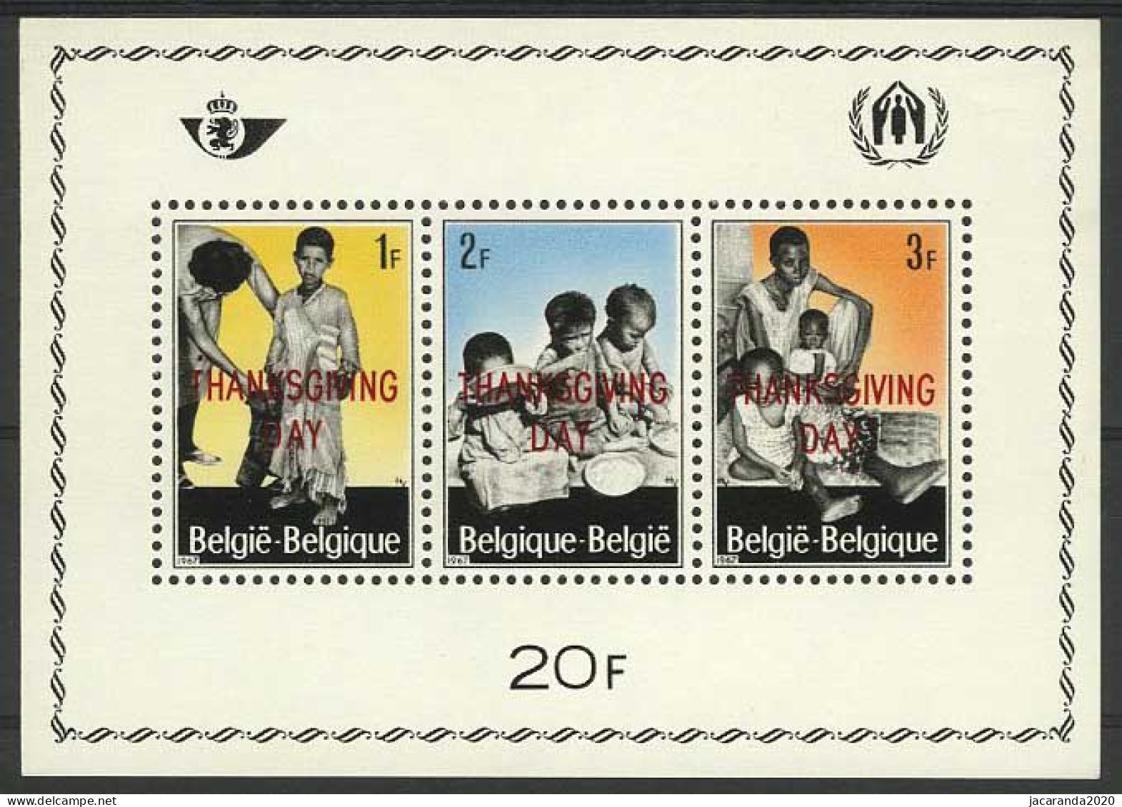 België PR146 ** - BL43 Met Opdruk "Thanksgiving Day" - Vluchtelingen - Posta Privata & Locale [PR & LO]