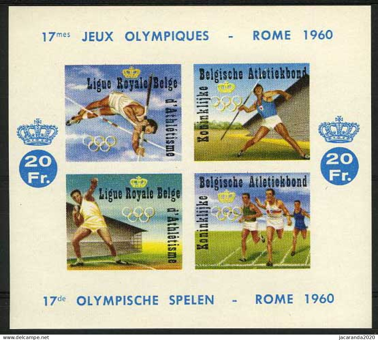 België E78 ON - Olympische Spelen Rome 1960 - Ongetand - Non Dentelé - Erinofilia [E]