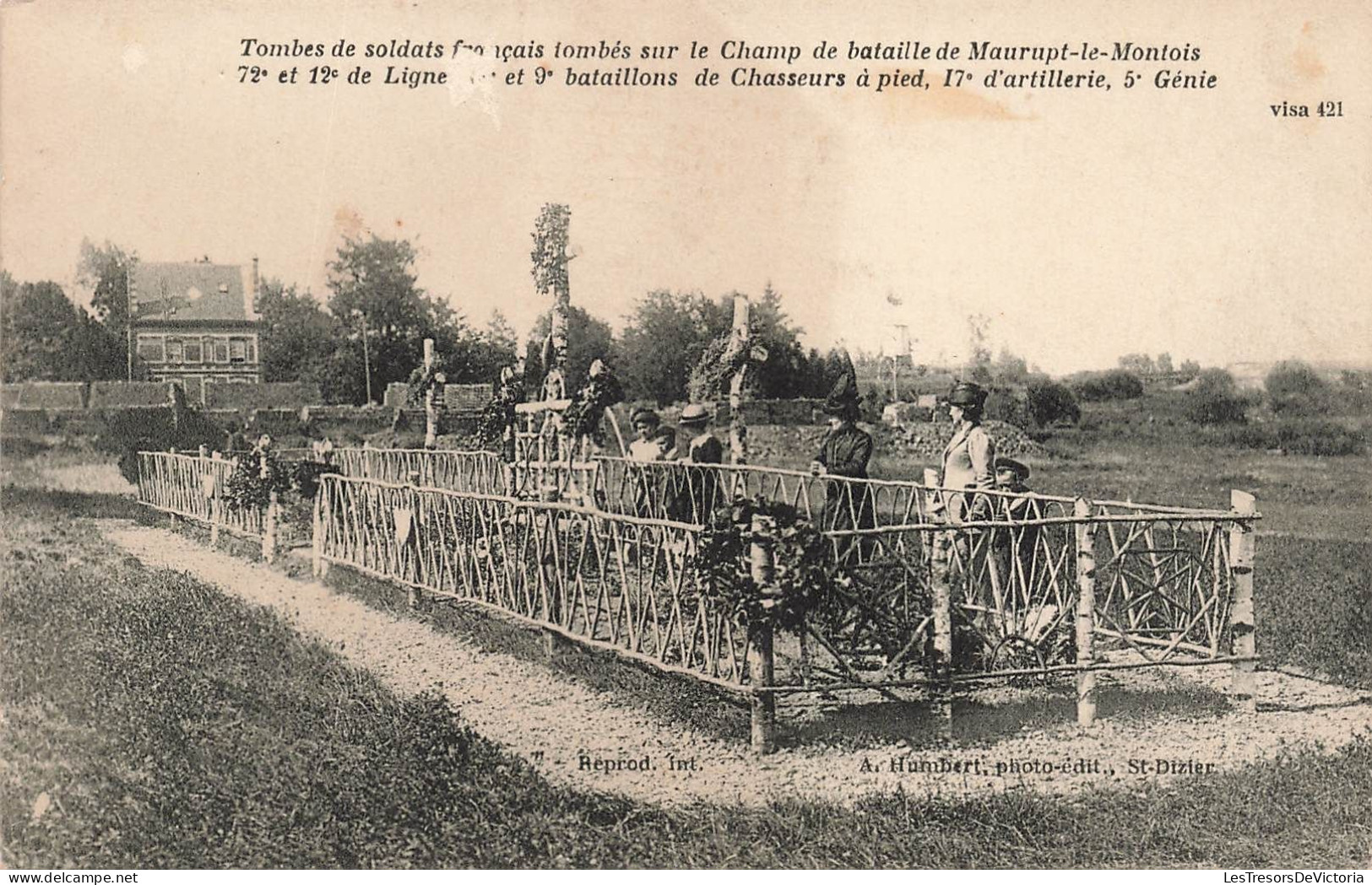 MILITARIA - Tombes De Soldats - Le Champ De Bataille De Maurupt Le Montois - Carte Postale Ancienne - Cementerios De Los Caídos De Guerra