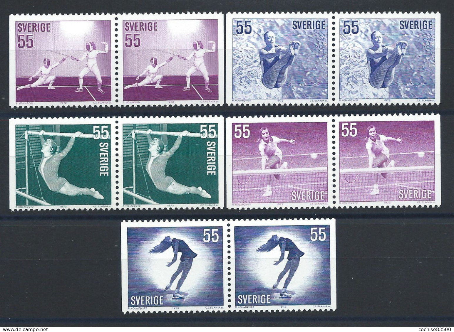 Suède N°716a/20a** (MNH) 1972 - Sports Féminins - Unused Stamps