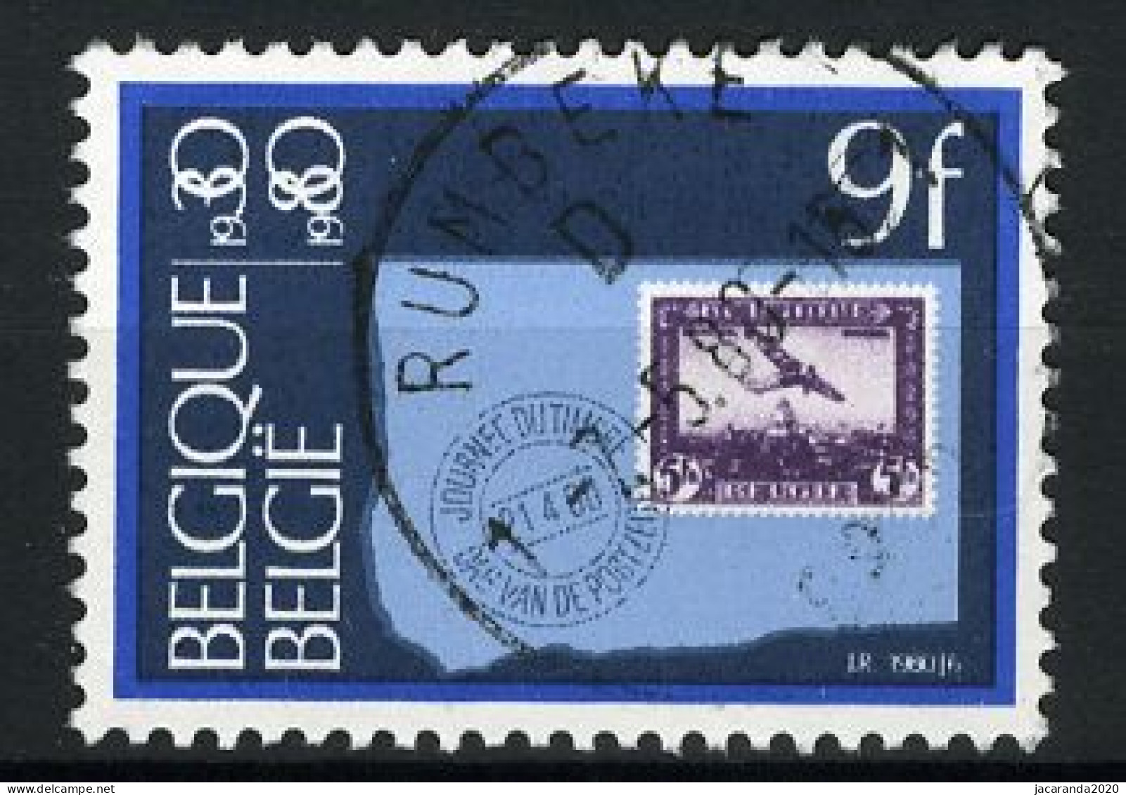 België 1970 - Dag Van De Postzegel - Zegel Op Zegel - Timbre Sur Timbre - Gestempeld - Oblitéré -used - Gebruikt