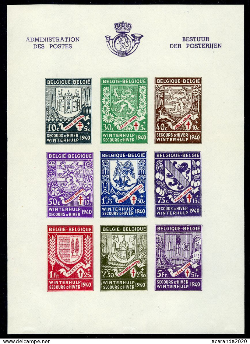 België BL10A ** - Tweede Winterhulpuitgifte - Wapenschilden - Armoiries - Ongetand - MNH - 1924-1960