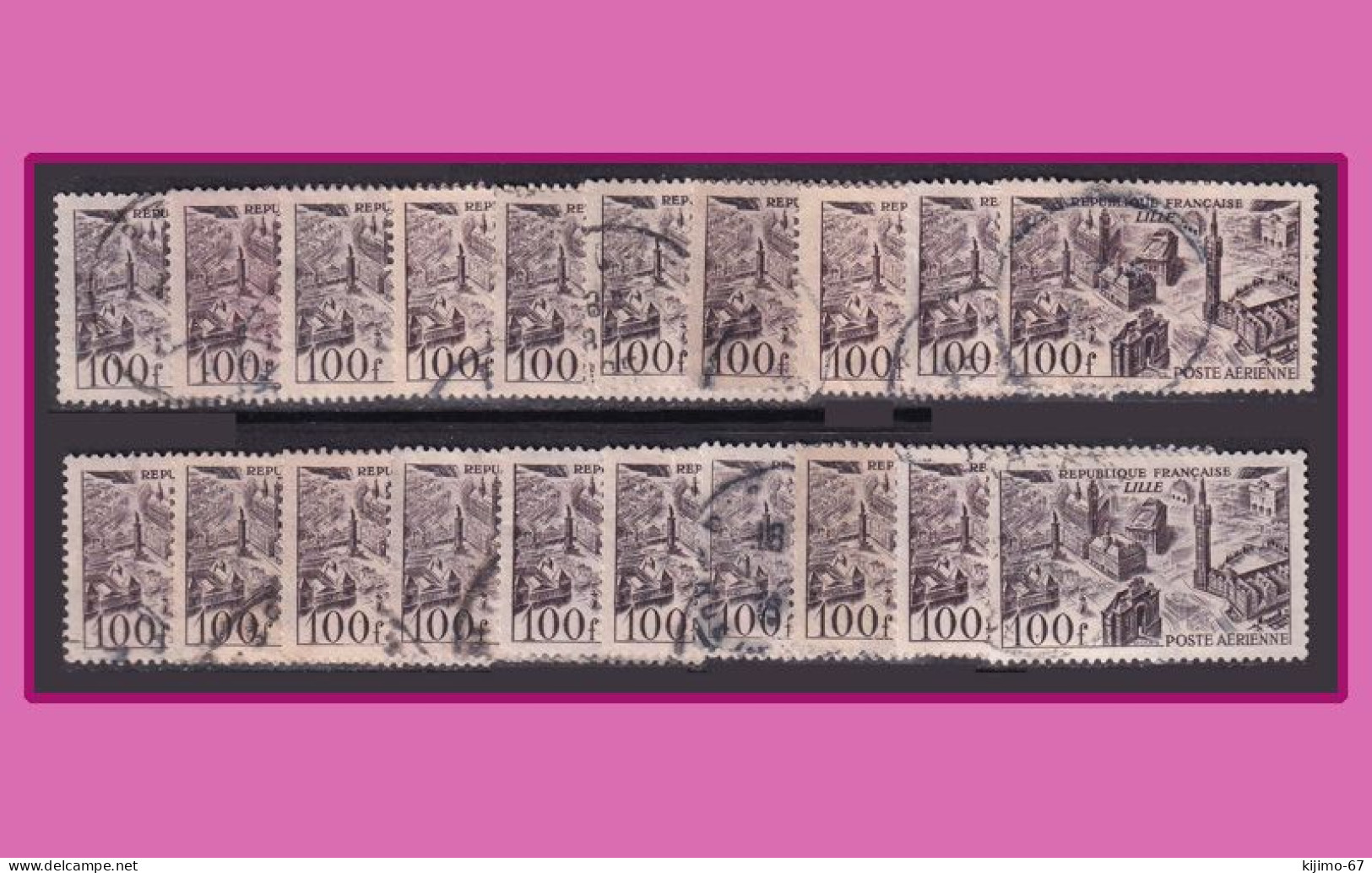 Lot 20 Timbres Poste Aérienne Yvert PA24 France Vrac - Lots & Kiloware (mixtures) - Max. 999 Stamps
