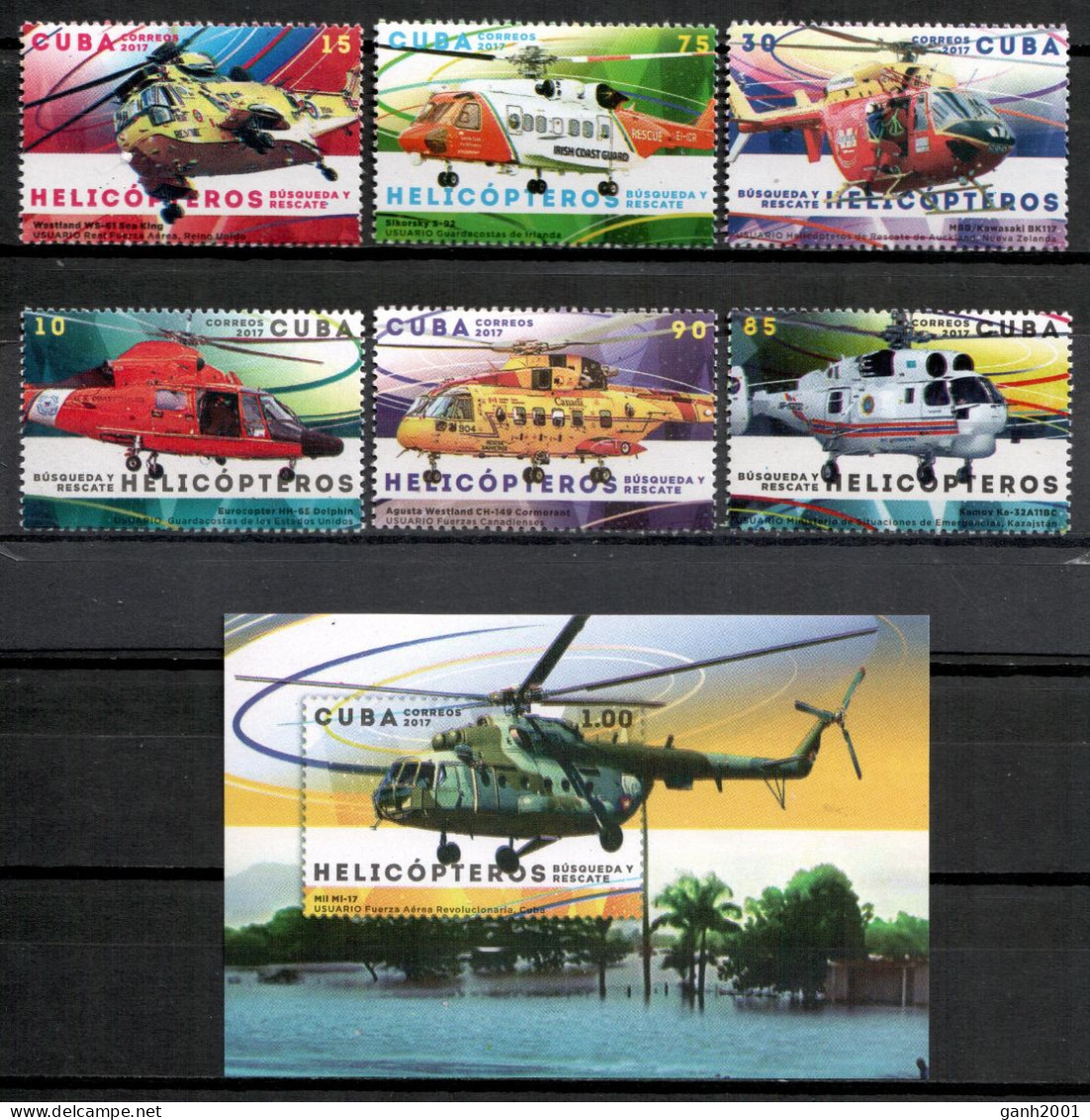 Cuba 2017 / Helicopters Aviation MNH Aviación Helicópteros Helicopters Luftfahrt / Cu20002  40-57 - Hélicoptères