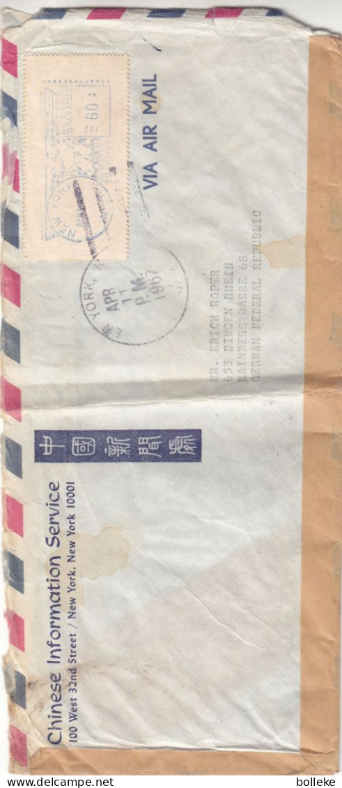 Etats Unis - Lettre De 1967 - Oblit New York - Lettre Abimé Dans La Poste - - Storia Postale