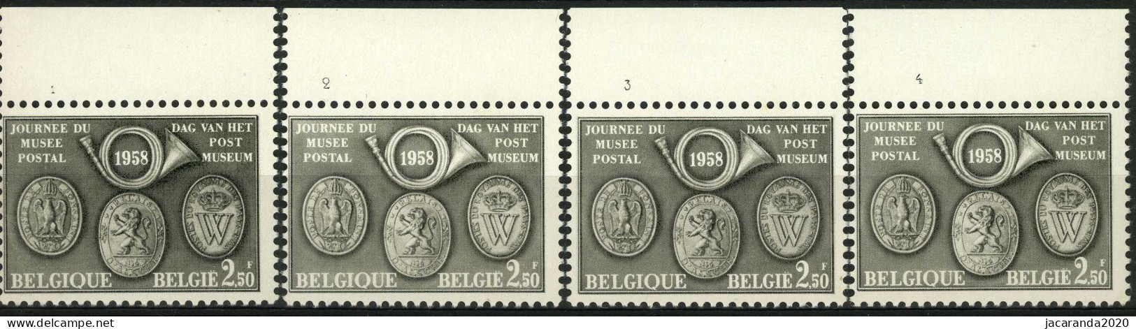 België 1046 ** - Plaatnummers 1-2-3-4  - ....-1960