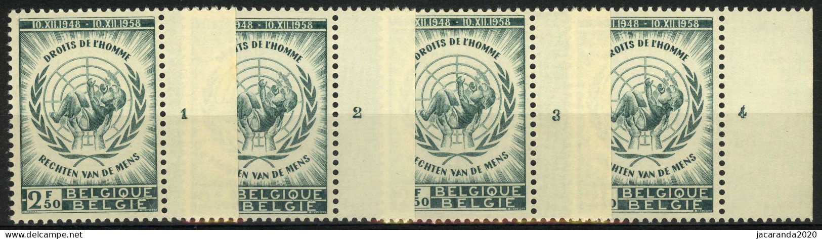 België 1089 ** - Plaatnummer 1-2-3-4 - ....-1960