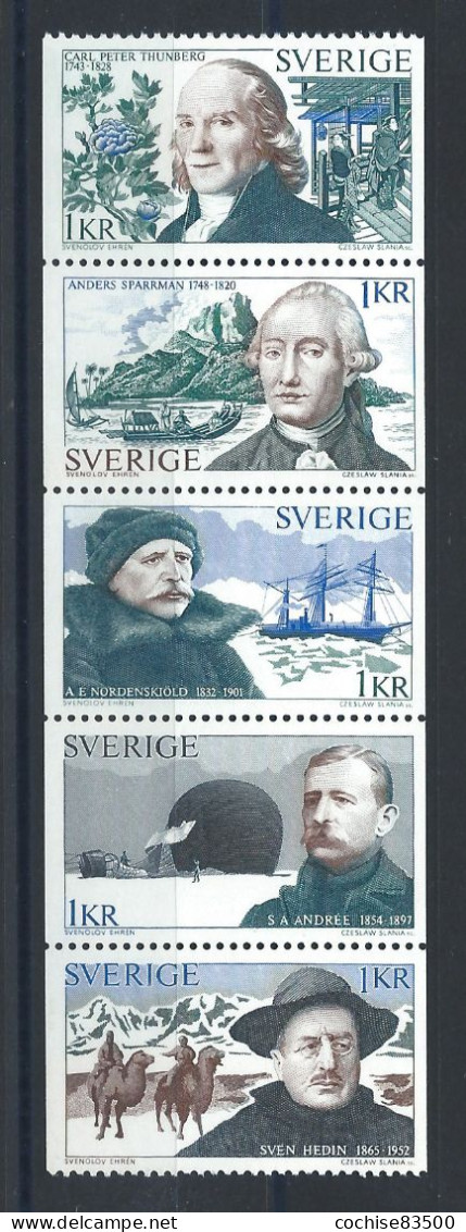 Suède N°789/93** (MNH) 1973 - Explorateurs Sujets Divers - Ongebruikt