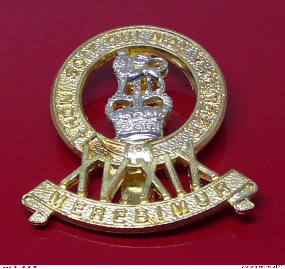 The 15th / 19th Royal Hussars Regiment Modern Copy Metal Badge British Army AMMO UK Manufacturer - Militaria