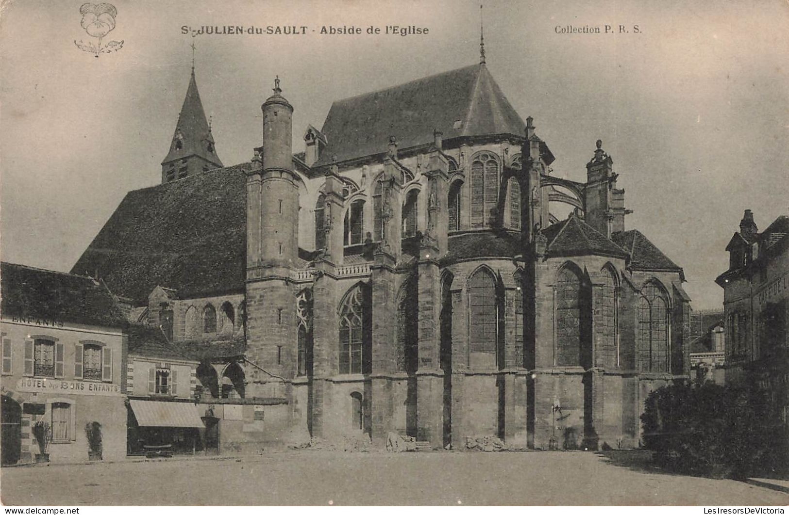 FRANCE - Saint Julien Du Sault - Abside De L'église - Collection P.R.S - Carte Postale Ancienne - Saint Julien Du Sault