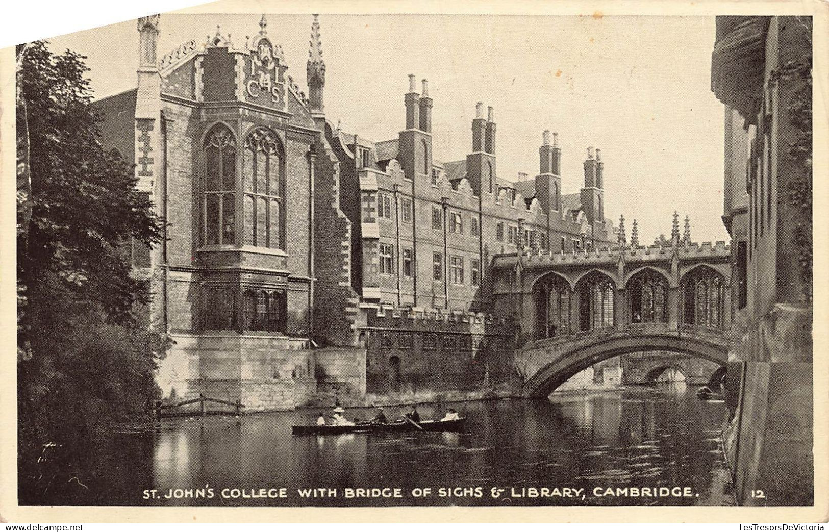 ROYAUME-UNI - St John's College With Bridge Of Sichs Library Cambridge - Bateau - Pont - Carte Postale Ancienne - Cambridge