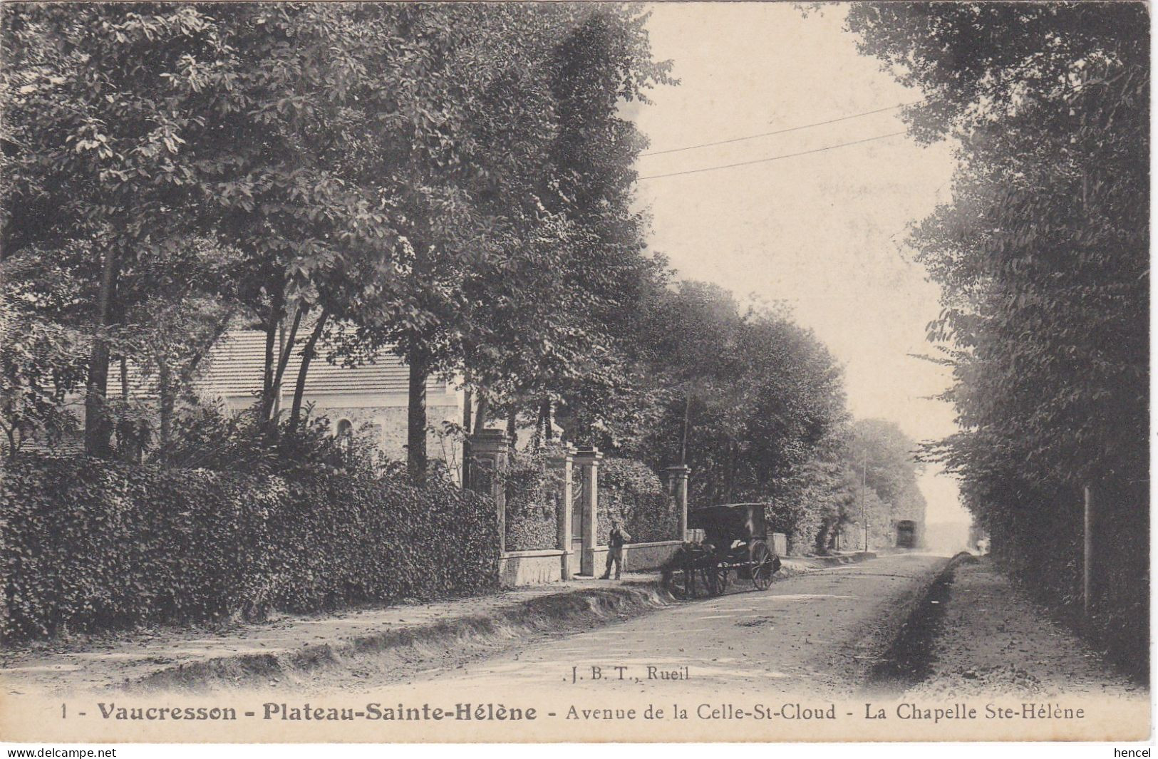 VAUCRESSON - Plateau-Sainte-Hélène. Avenue De La Celle-St-Cloud. La Chapelle Ste-Hélène. Attelage - Vaucresson