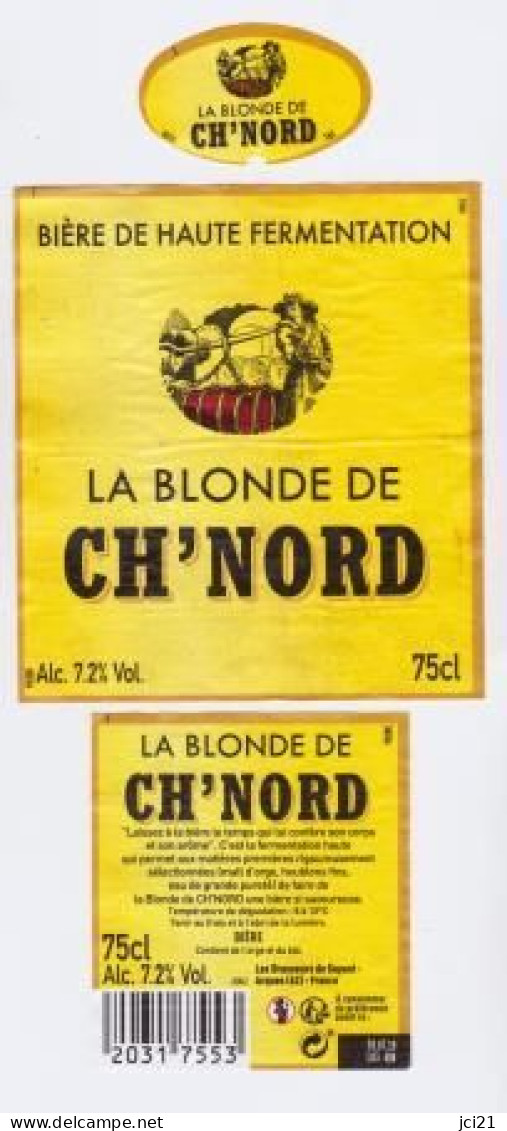 Etiquette, Collerette Et Contre étiquette De Bière " LA BLONDE DE CH'NORD " (270)_Eb78 - Bier