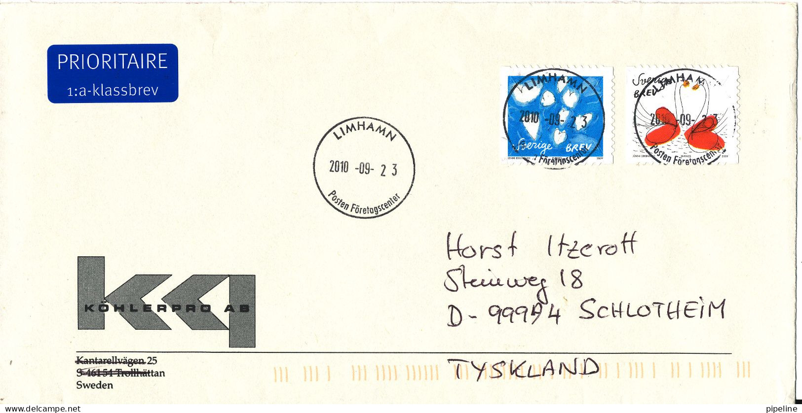 Sweden Cover Sent To Germany Limhamn 23-9-2010 Perfect SUN CANCEL On Topic Stamps - Briefe U. Dokumente