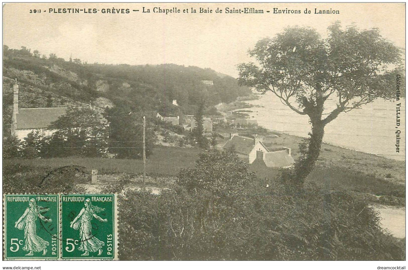 22 PLESTIN-LES-GREVES. Chapelle Et Baie Saint-Efflam 1908 - Plestin-les-Greves