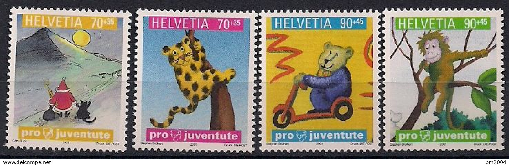 2001 Schweiz Mi. 1772-5**MNH  „Pro Juventute“: Kinderbücher – Tiergeschichten. - Unused Stamps