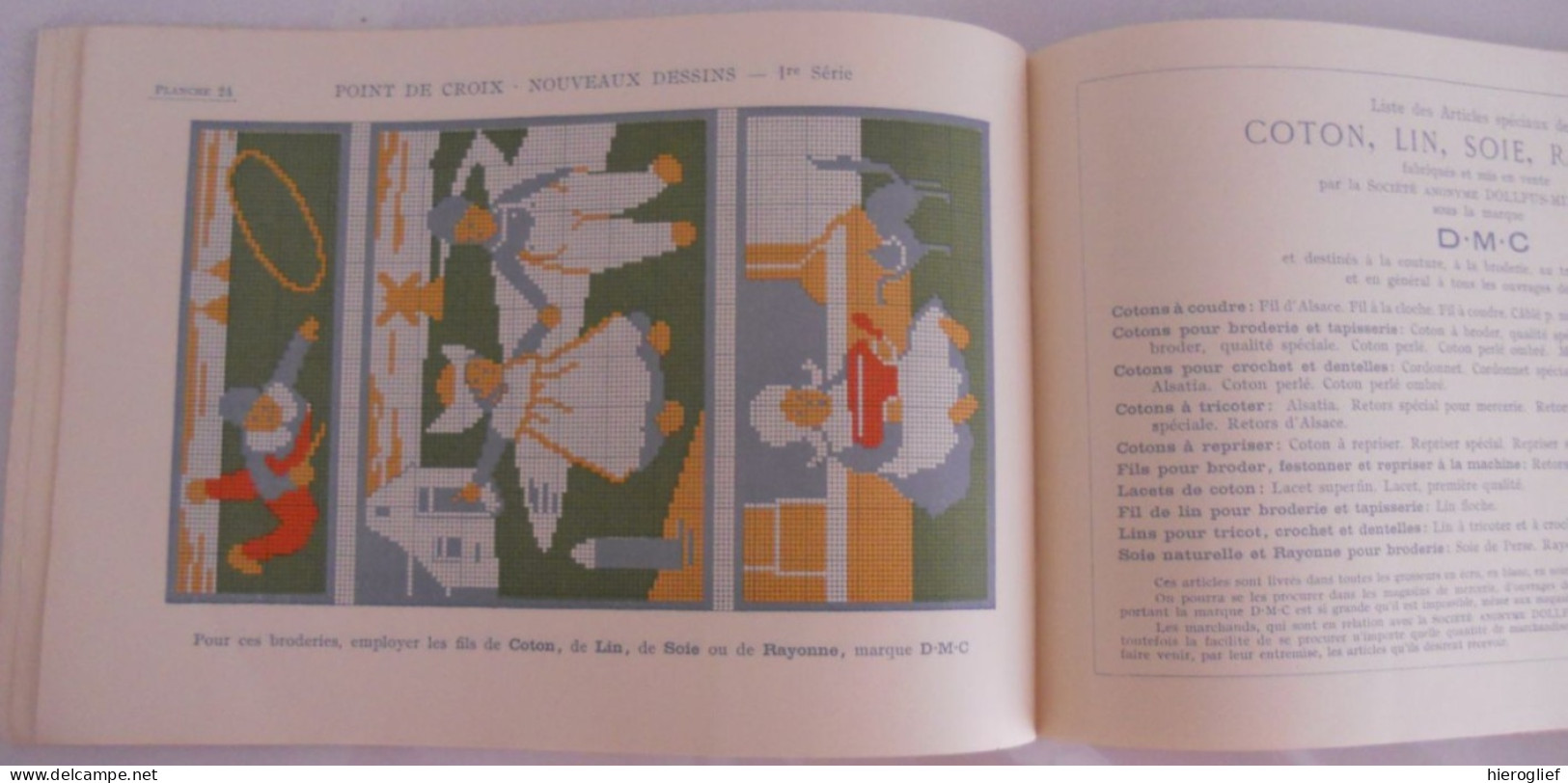 Bibliothèque D.M.C. Point De Croix - Nouveaux Dessins 1re Série  éditions Dillmont Mulhpuse (France) - Bricolage / Technique