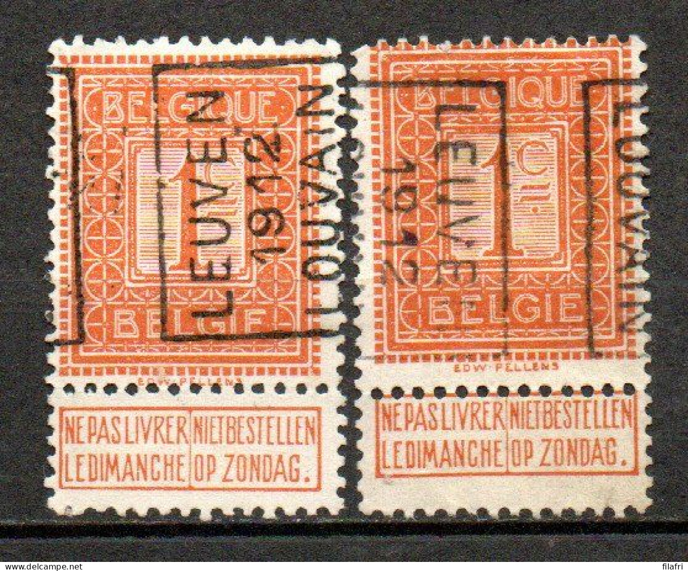 2010 Voorafstempeling Op Nr 108 - LEUVEN 1912 LOUVAIN - Positie A & B - Rolstempels 1910-19