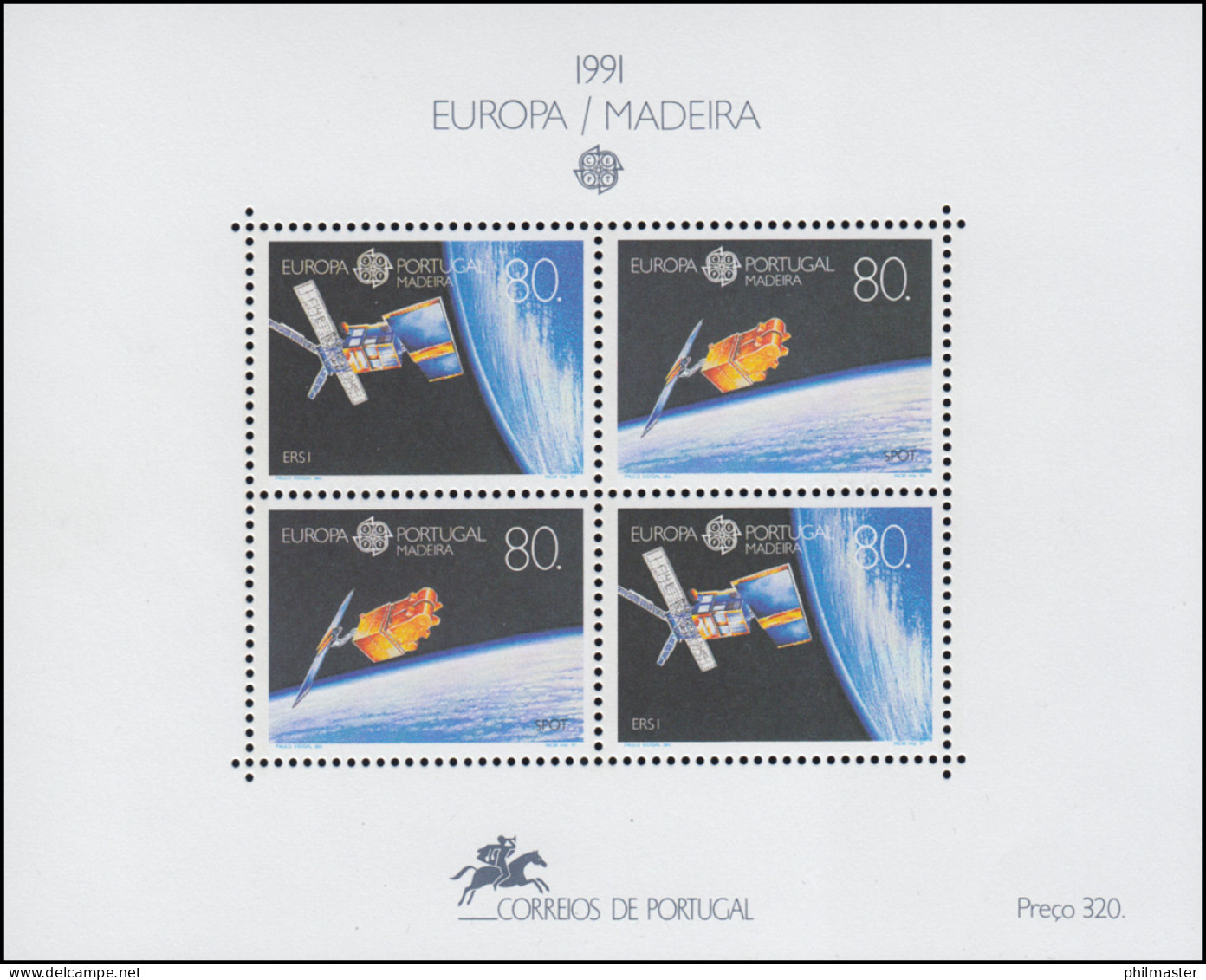 Portugal-Madeira Block 12 Europaunion CEPT Europäische Weltraumfahrt, ** / MNH - Madeira