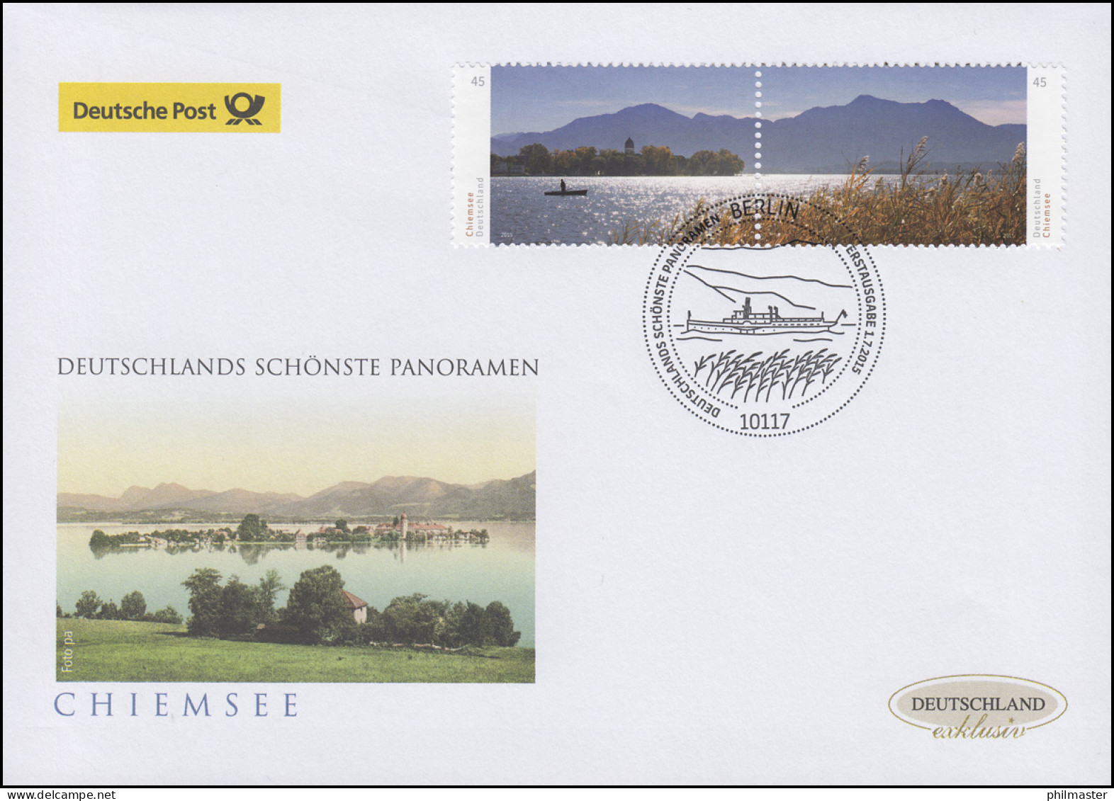 3162-3163 Panorama Chiemsee, Zusammendruck Auf Schmuck-FDC Deutschland Exklusiv - Cartas & Documentos